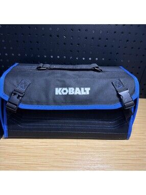 Kobalt Folding Tool Bag Utility Organizer Case Multi Pocket Blue Canvas Preowned